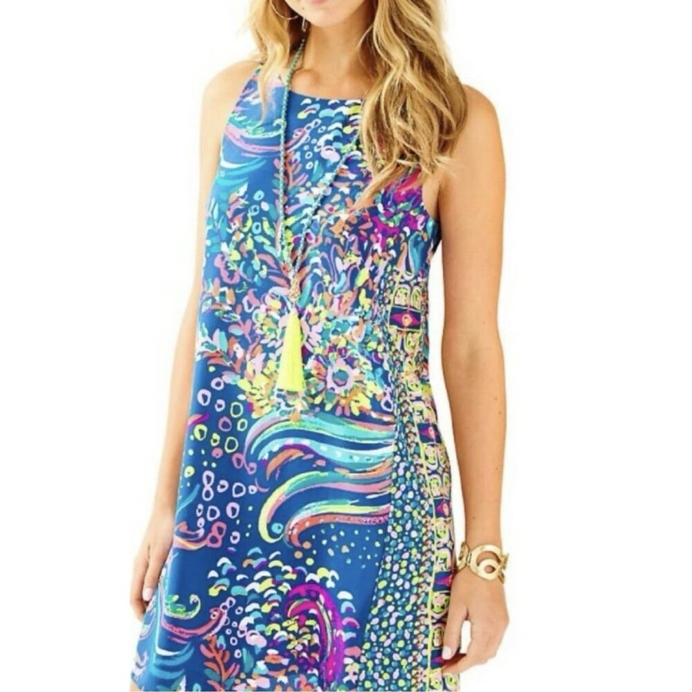 Lilly Pulitzer Jackie Silk Dress Coastal Retreat Preppy Beach Coastal Womens XXS